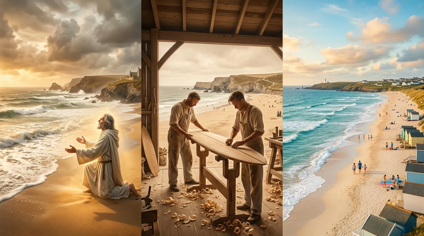 Trois sc&egrave;nes de plages c&ocirc;ti&egrave;res avec artisans et visiteurs