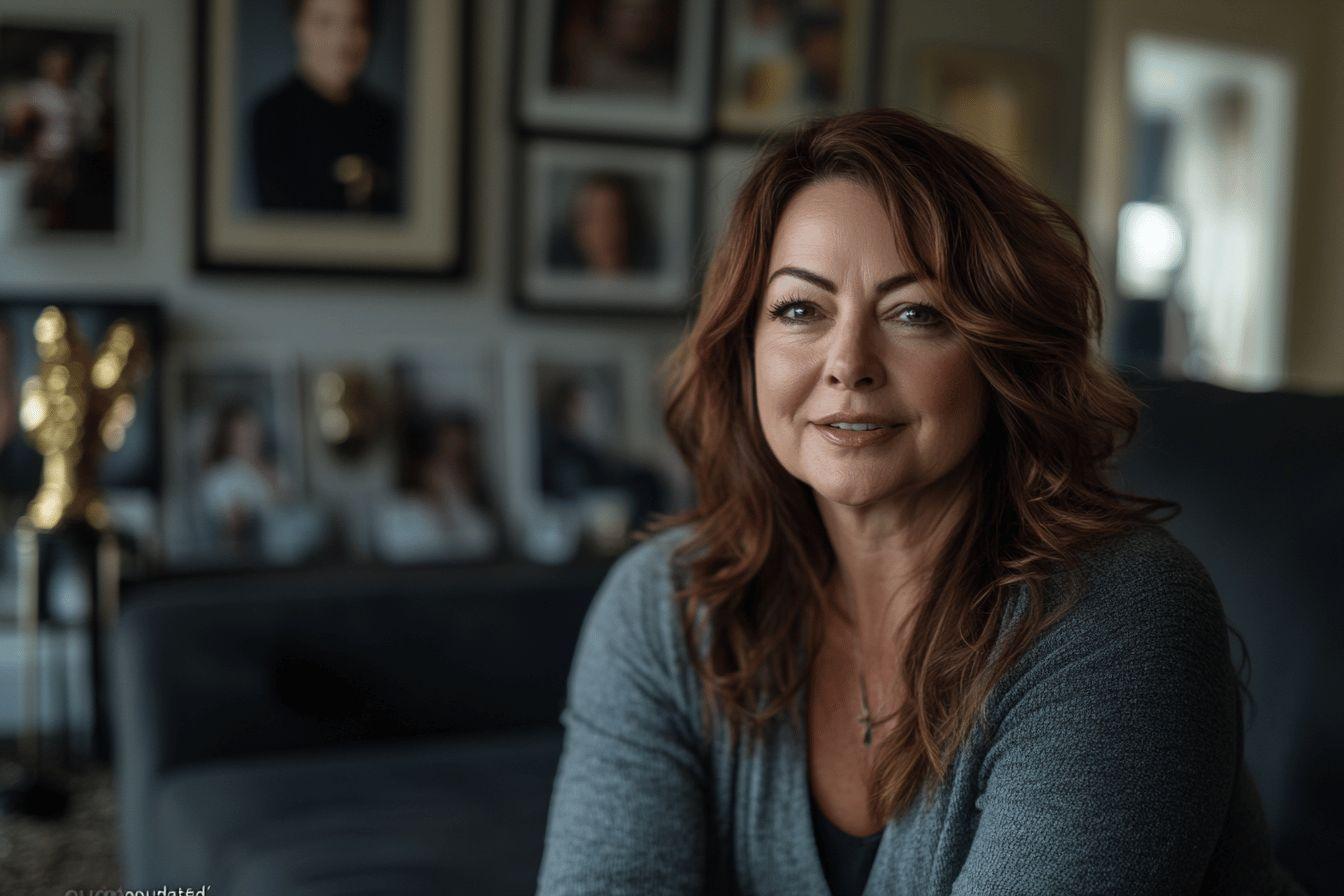 Femme d'&acirc;ge m&ucirc;r souriante dans un cadre chaleureux