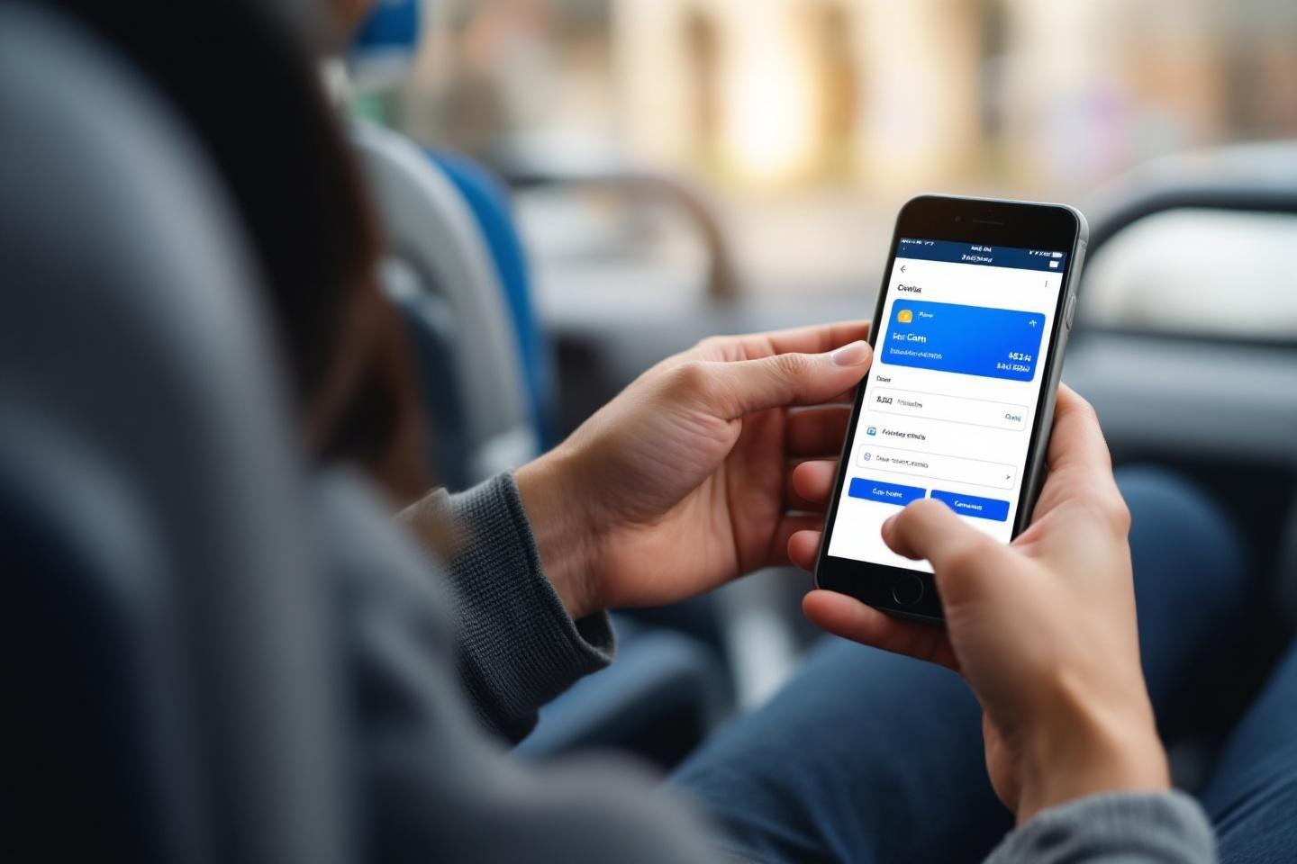 Main tenant un smartphone avec une application de banque en ligne