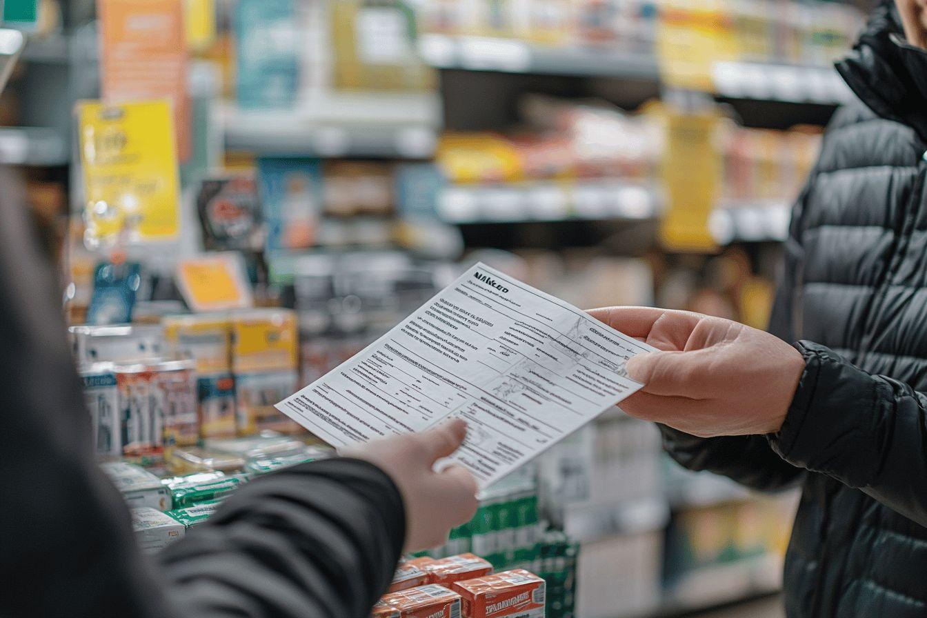 Main tenant un formulaire parmi des &eacute;tag&egrave;res de m&eacute;dicaments