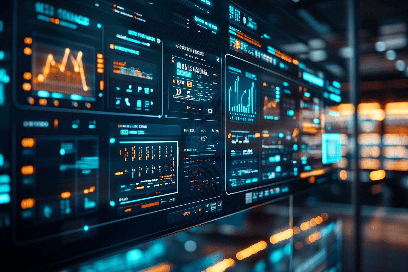 &Eacute;crans interactifs avec graphiques et donn&eacute;es technologiques complexes