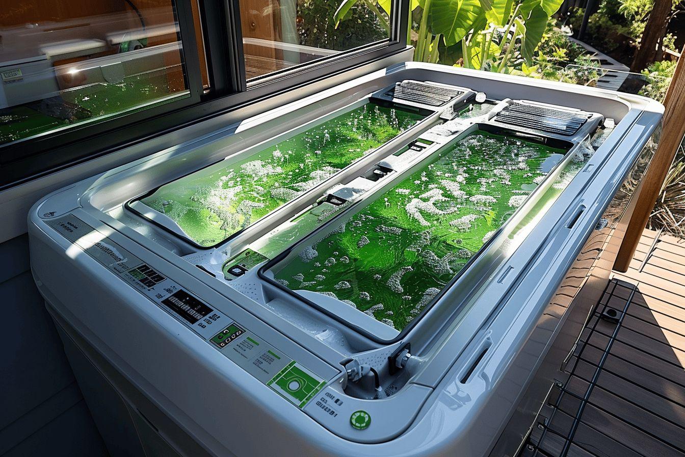 Bac de lavage &eacute;cologique avec vue sur la nature &agrave; l'ext&eacute;rieur