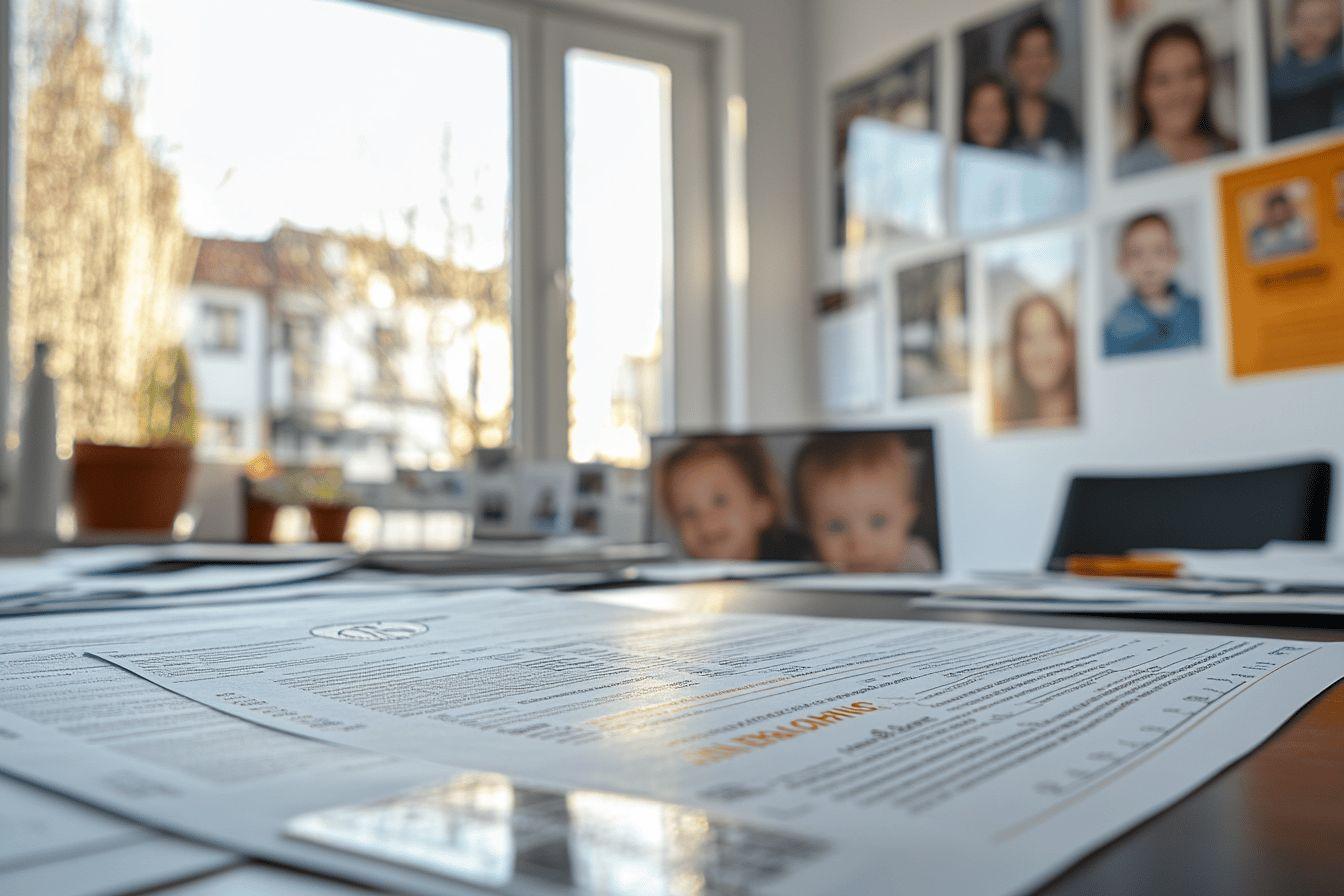 Documents et photos de personnes sur une table de travail