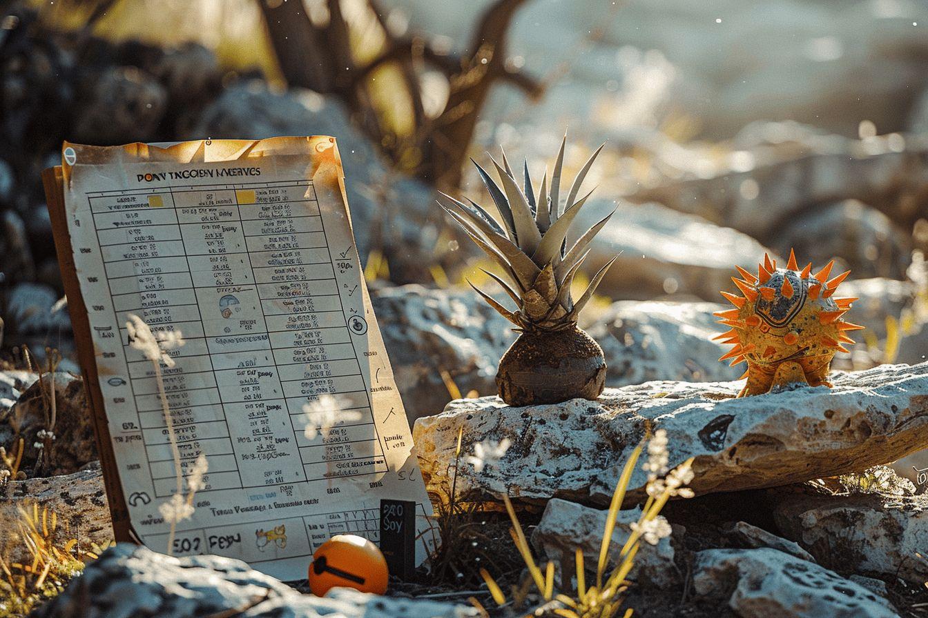 Faiblesses des Pokémon de type roche : tableaux des vulnérabilités et résistances