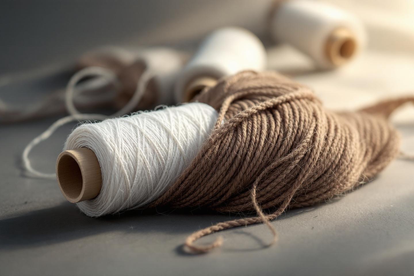 Gros plan sur des bobines de fil à tricoter de différentes couleurs