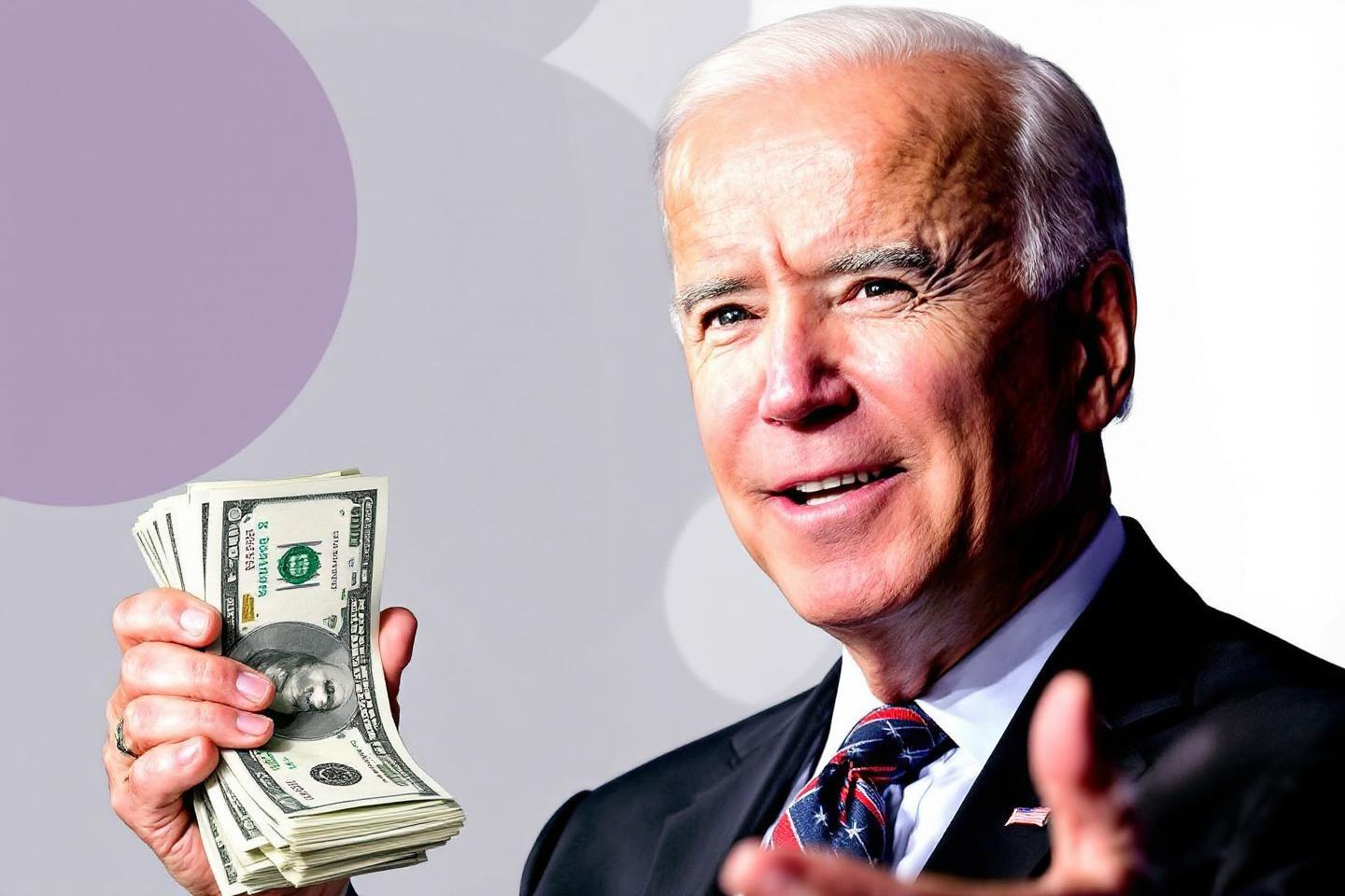 Homme politique tenant une liasse de dollars avec un sourire