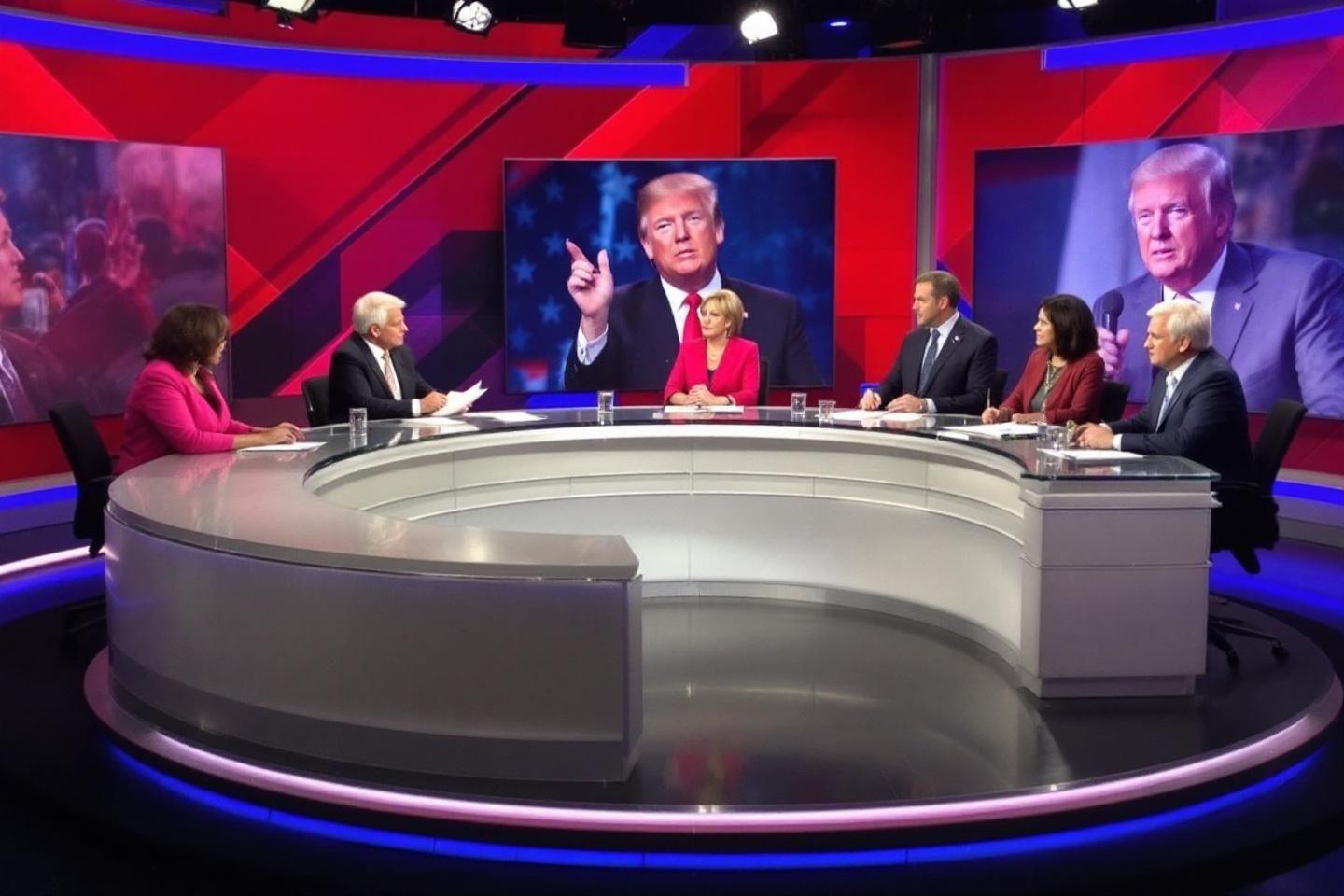 D&eacute;bat t&eacute;l&eacute;vis&eacute; avec personnalit&eacute;s politiques et &eacute;crans