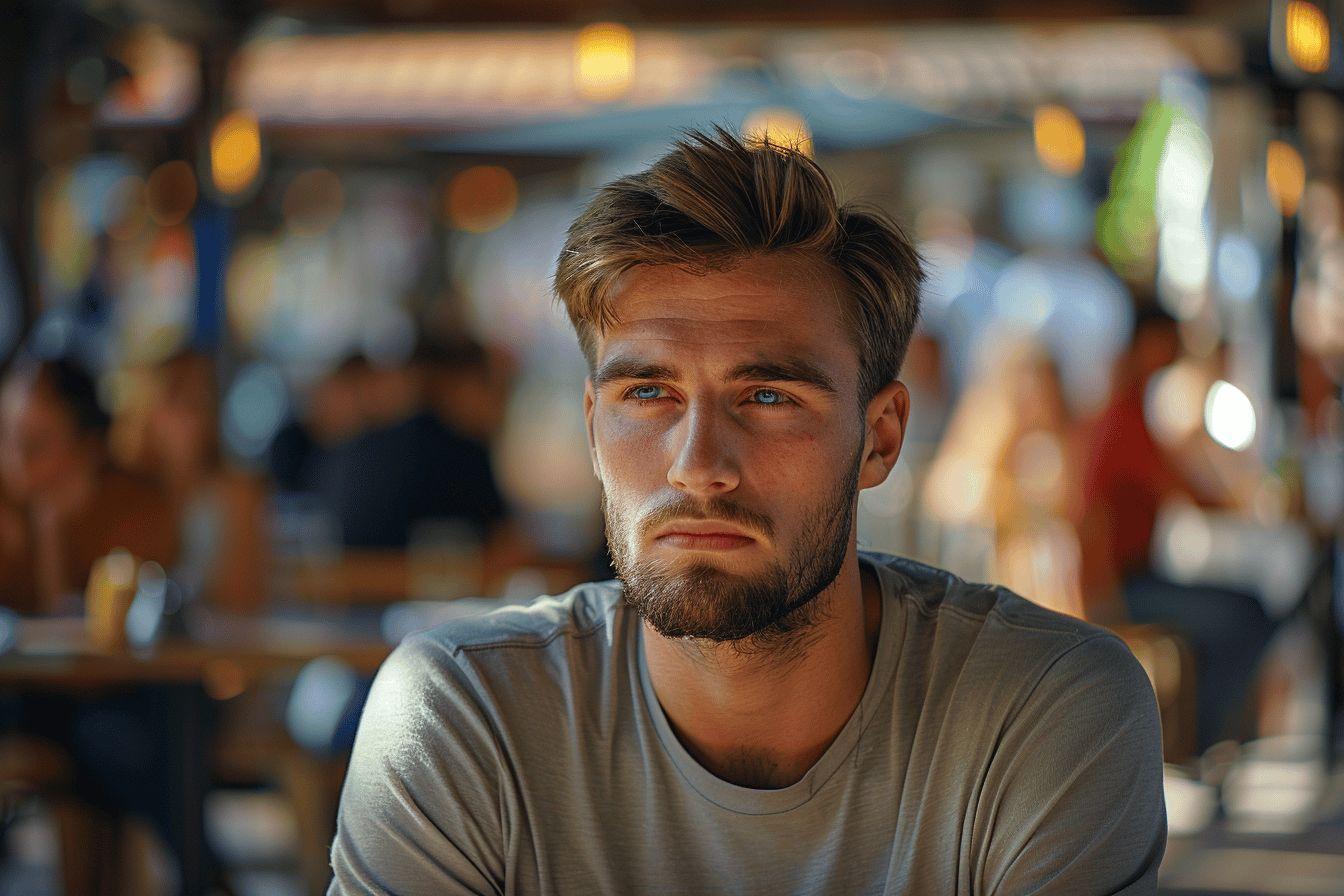 Portrait d'un homme barbu dans un environnement lumineux