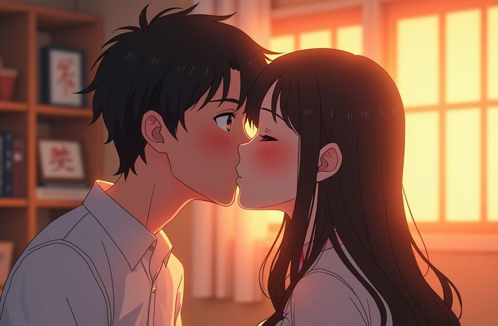 Idées de kiss gif couples romantiques : manga, anime et cinéma