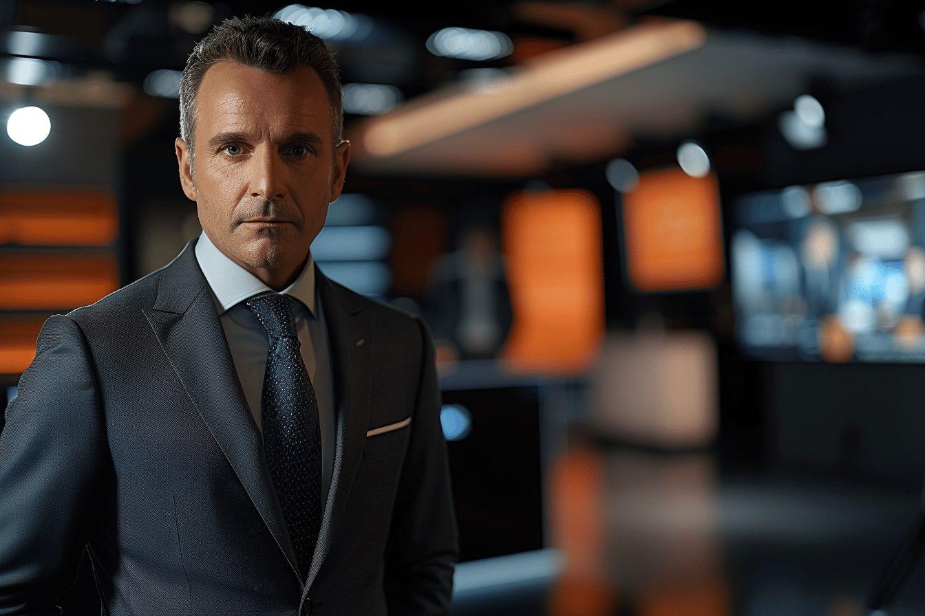 Portrait d'un homme d'affaires aux cheveux grisonnants, dans un costume sombre