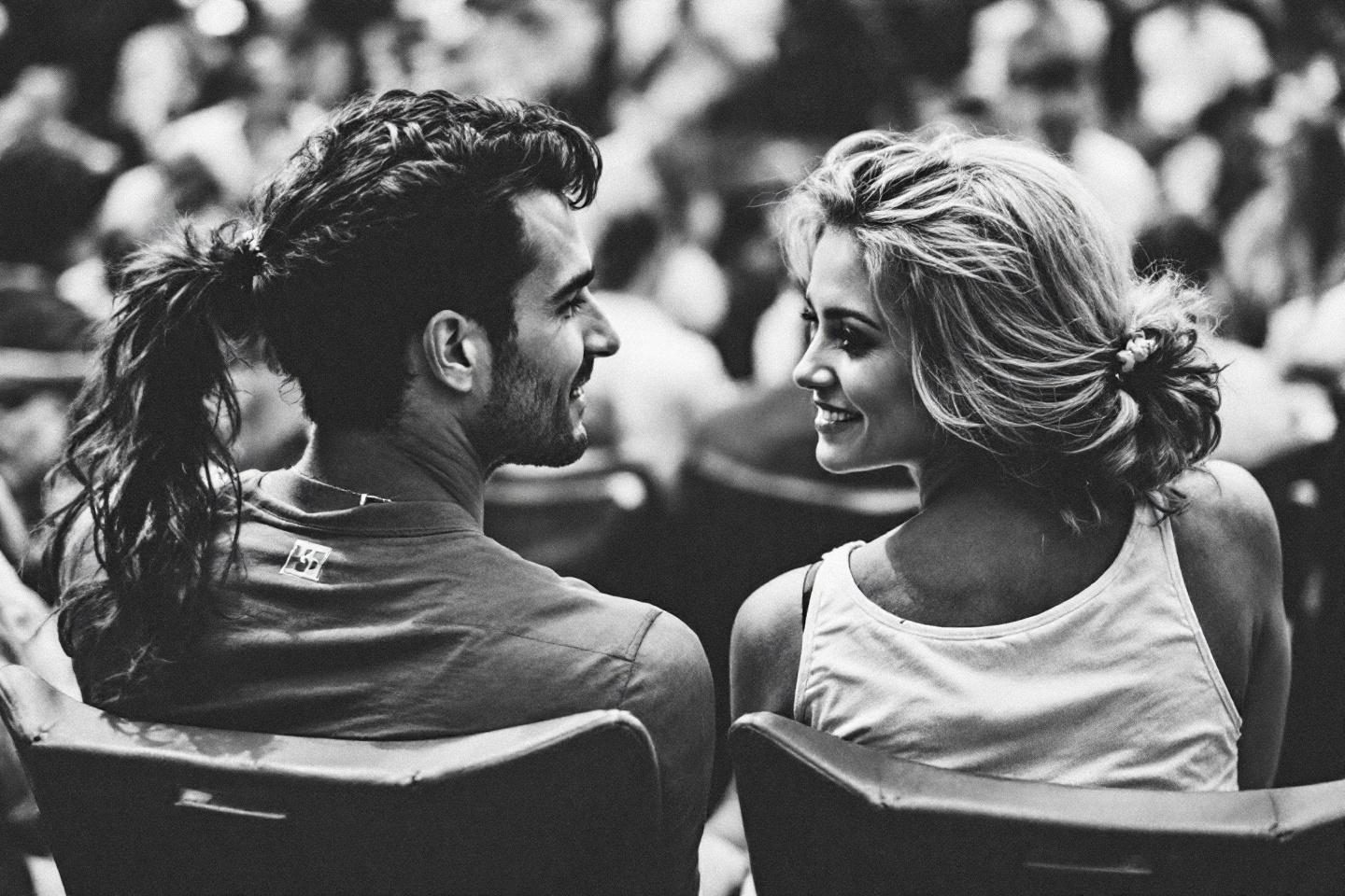 Deux personnes &eacute;changeant un moment de complicit&eacute; et de tendresse