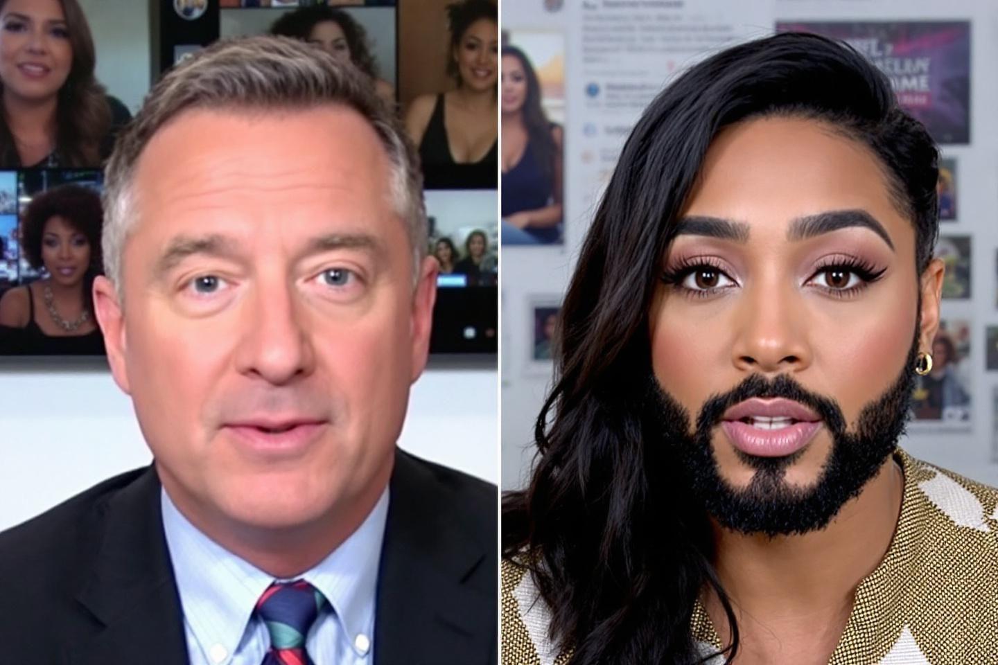 Un homme blanc senior et une femme aux cheveux noirs et barbe